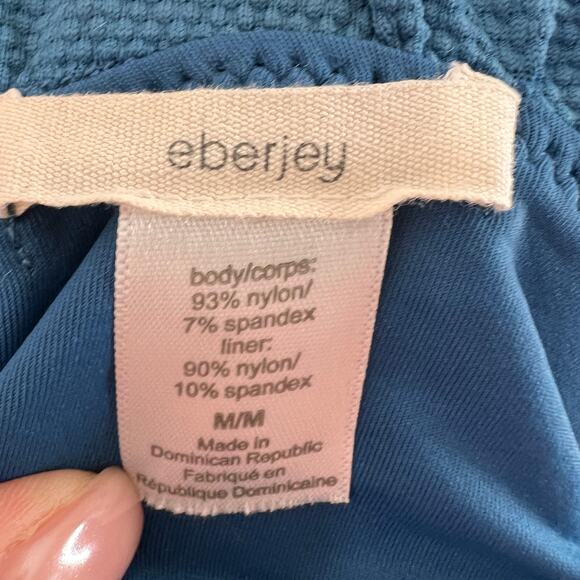 Eberjey So Jane Indigo Blue Bikini Top Set Stretch Ruffle Scoop Neck Sz M Medium - Picture 10 of 13